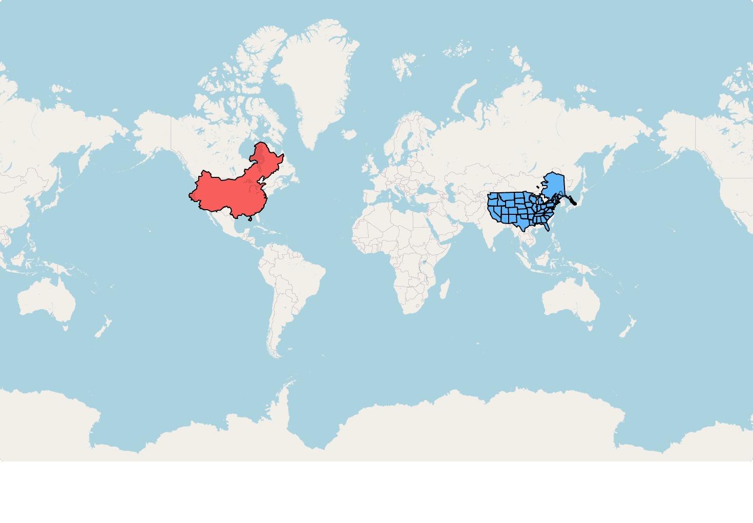 China vs USA map comparison