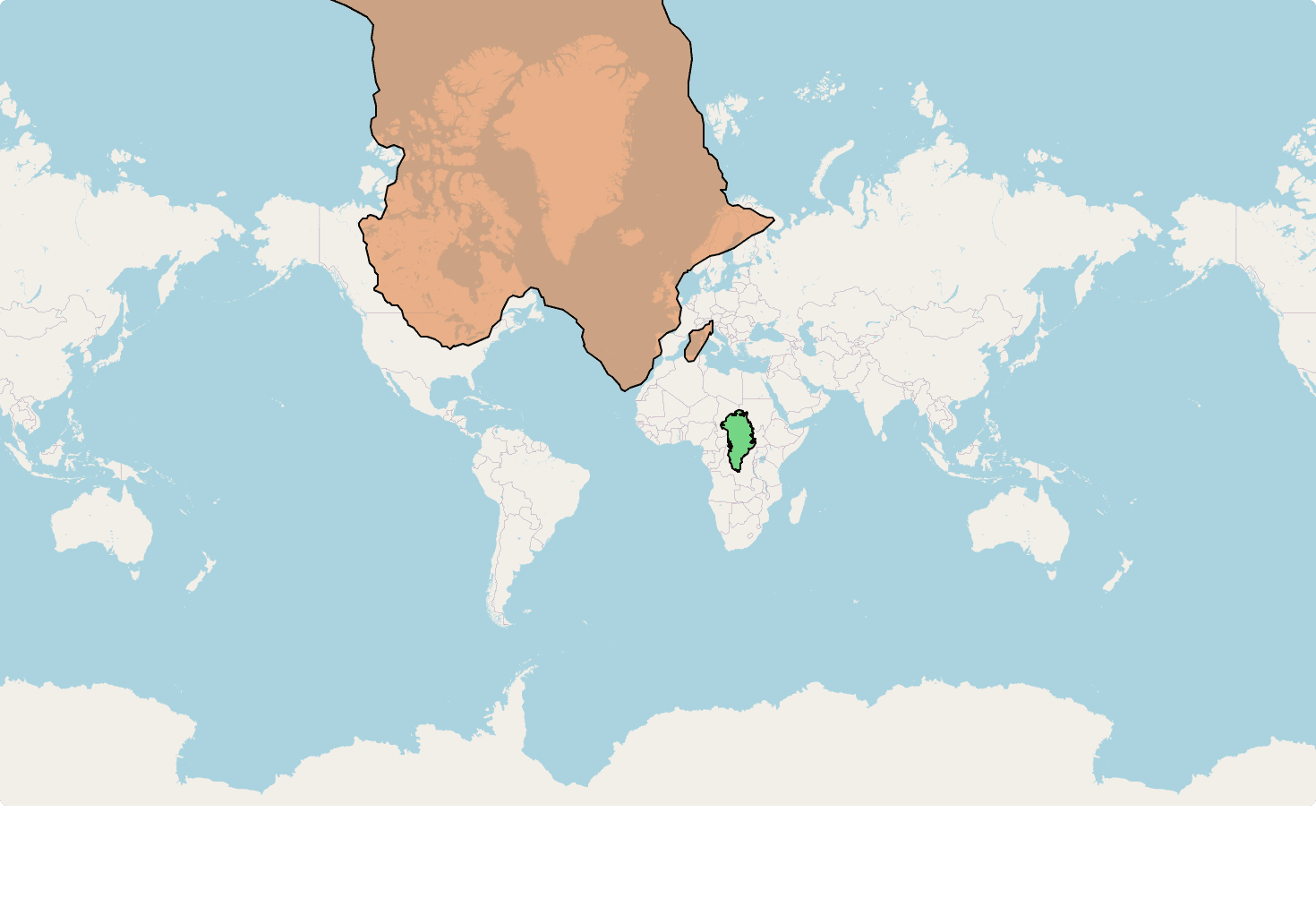 Greenland vs Africa map comparison