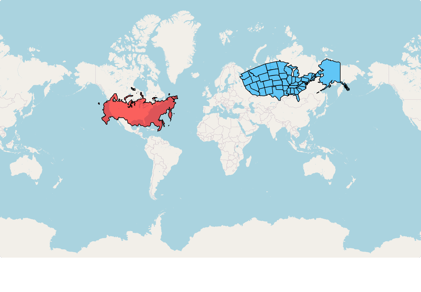 Russia vs United States map comparison